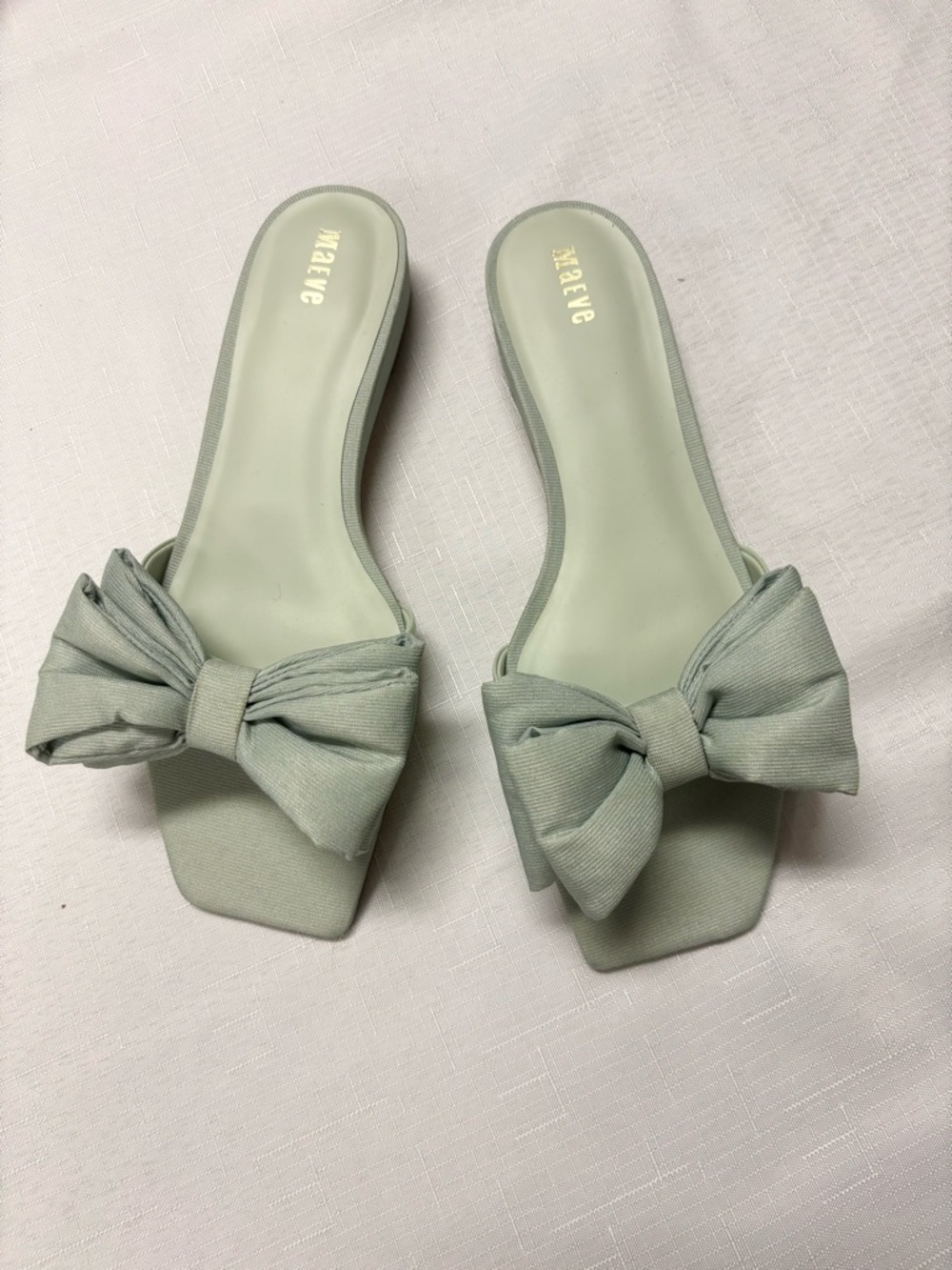 Maeve Pale Mint Bow Slide Mules size 8 - Picture 2 of 6